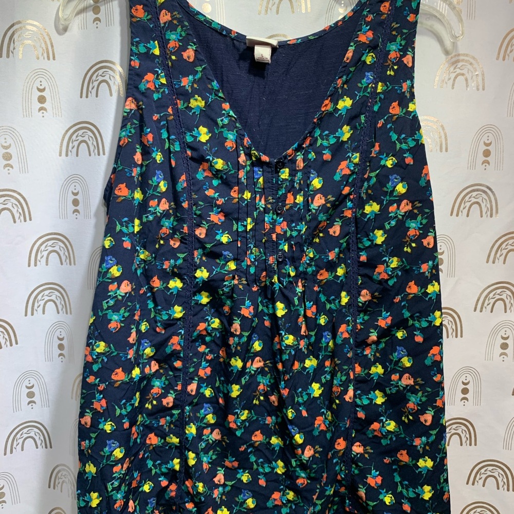 Merona Navy Floral Blouse